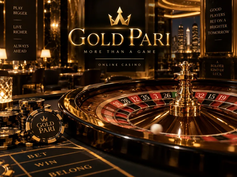 GoldPari kazino ruletka stoli va oltin rangli dekor